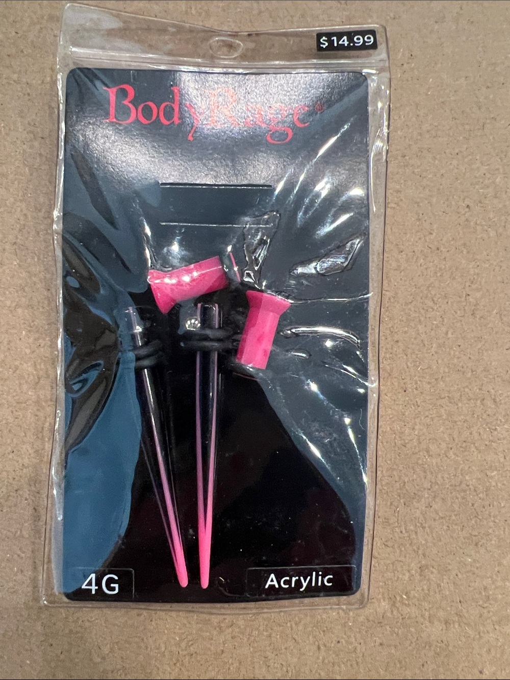 BodyRage Pink Acrylic Ear Tapers - 4G Stretching Set